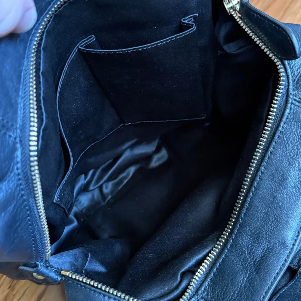 Coach black leather satchel with gold hardware purse - Picture 6 of 14